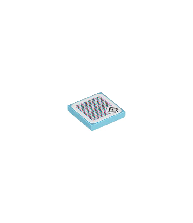  - Tegel 2 x 2 met Super Mario scan­code Fliprus­patroon (sticker) – set 71417 - Medium Azure | N