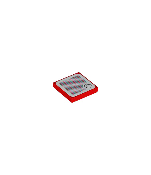 - Tegel 2 x 2 met Super Mario scan­code rode Koopa Troopa­patroon (sticker) – set 71417 - Red | N