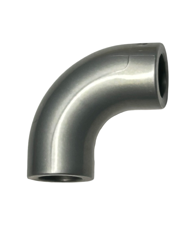 LEGO - Steen, rond 1 x 1 bocht 90 graden macaroni - zonder nop - type 2 - as-gat - Flat Silver | N