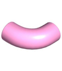 LEGO - Steen, rond 1 x 1 bocht 90 graden macaroni - zonder nop - type 2 - as-gat - Bright Pink | N - Thumbnail