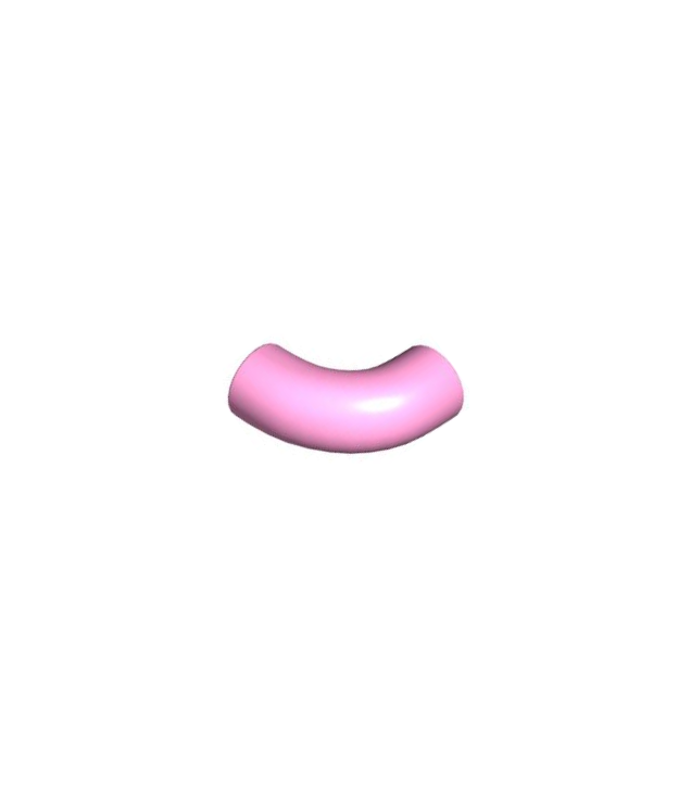 LEGO - Steen, rond 1 x 1 bocht 90 graden macaroni - zonder nop - type 2 - as-gat - Bright Pink | N