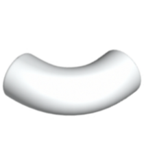 LEGO - Steen, rond 1 x 1 bocht 90 graden macaroni - zonder nop - type 2 - as-gat - White | N - Thumbnail