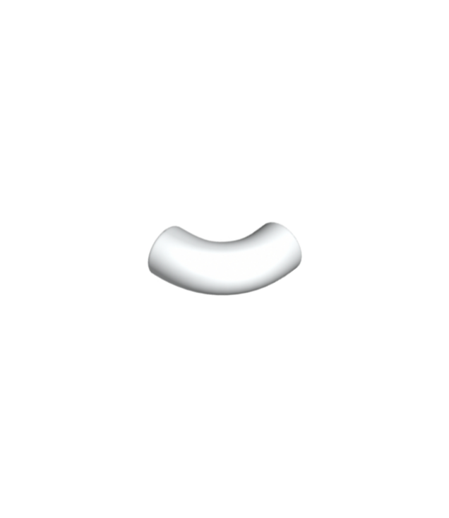 LEGO - Steen, rond 1 x 1 bocht 90 graden macaroni - zonder nop - type 2 - as-gat - White | N