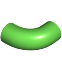 LEGO - Steen, rond 1 x 1 bocht 90 graden macaroni - zonder nop - type 2 - as-gat - Bright Green | N - Thumbnail