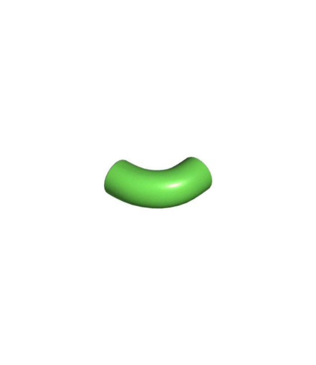 LEGO - Steen, rond 1 x 1 bocht 90 graden macaroni - zonder nop - type 2 - as-gat - Bright Green | N
