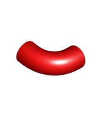 LEGO - Steen, rond 1 x 1 bocht 90 graden macaroni - zonder nop - type 2 - as-gat - Red | N - Thumbnail