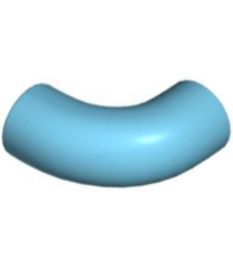 LEGO - Steen, rond 1 x 1 bocht 90 graden macaroni - zonder nop - type 2 - as-gat - Medium Azure | N - Thumbnail