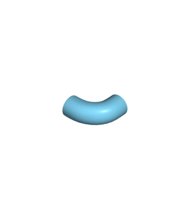 LEGO - Steen, rond 1 x 1 bocht 90 graden macaroni - zonder nop - type 2 - as-gat - Medium Azure | N
