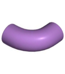 LEGO - Steen, rond 1 x 1 bocht 90 graden macaroni - zonder nop - type 2 - as-gat - Medium Lavender | N - Thumbnail