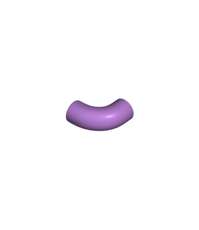 LEGO - Steen, rond 1 x 1 bocht 90 graden macaroni - zonder nop - type 2 - as-gat - Medium Lavender | N