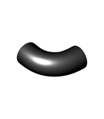 LEGO - Steen, rond 1 x 1 bocht 90 graden macaroni - zonder nop - type 2 - as-gat - Black | N - Thumbnail