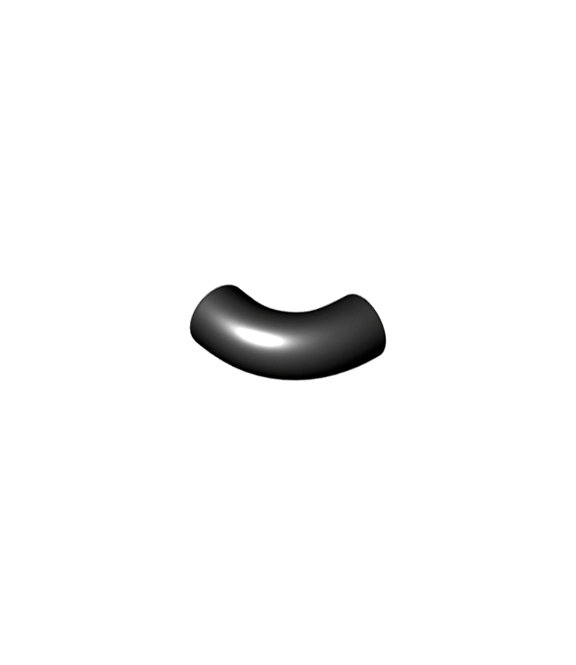 LEGO - Steen, rond 1 x 1 bocht 90 graden macaroni - zonder nop - type 2 - as-gat - Black | N