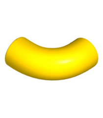 LEGO - Steen, rond 1 x 1 bocht 90 graden macaroni - zonder nop - type 2 - as-gat - Yellow | N - Thumbnail