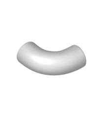 LEGO - Steen, rond 1 x 1 bocht 90 graden macaroni - zonder nop - type 2 - as-gat - Light Bluish Gray | N - Thumbnail