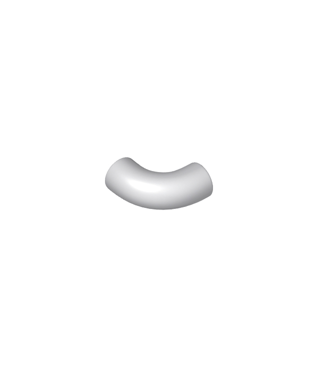 LEGO - Steen, rond 1 x 1 bocht 90 graden macaroni - zonder nop - type 2 - as-gat - Light Bluish Gray | N