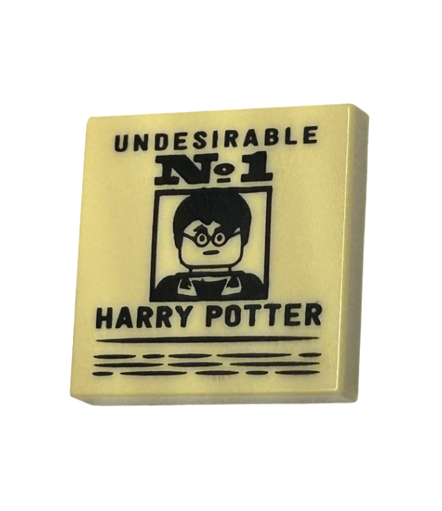  - Tegel 2 x 2 met poster 'UNDESIRABLE No.1' en 'HARRY POTTER'­patroon - Tan | N