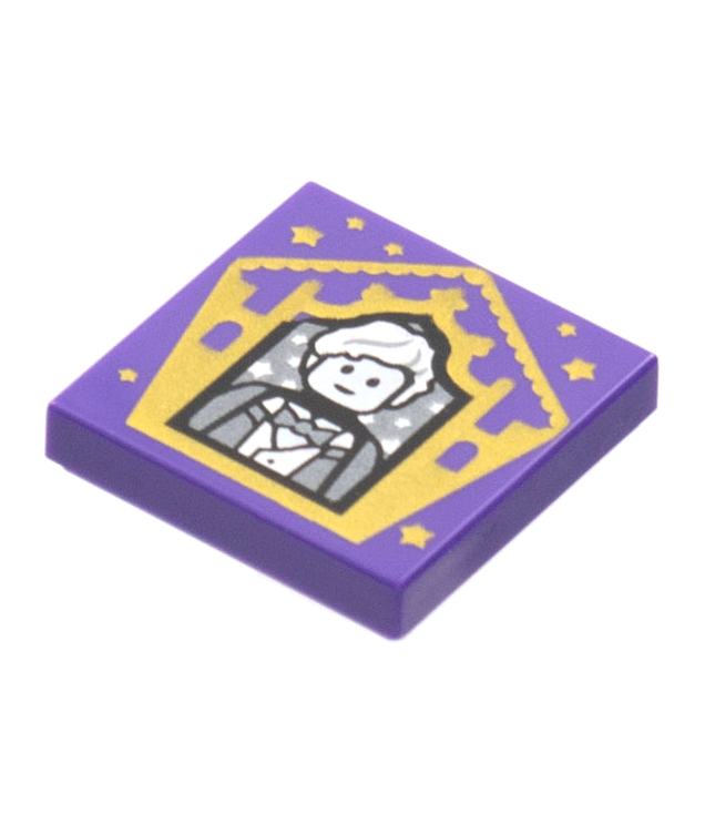  - Tegel 2 x 2 met HP Chocoladekikkerkaart Newt Scamander­patroon - Dark Purple | N