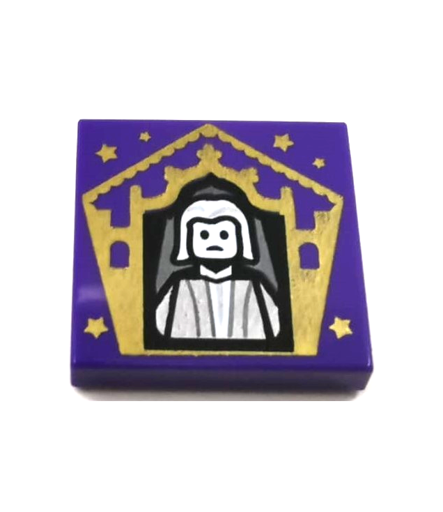  - Tegel 2 x 2 met HP Chocoladekikkerkaart Nicolas Flamel­patroon - Dark Purple | N