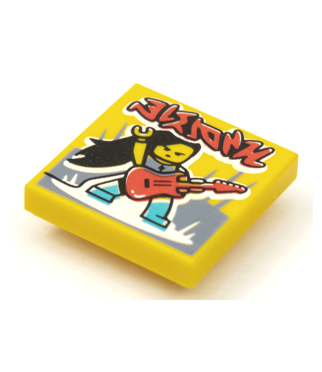  - Tegel 2 x 2 met BeatBit albumhoes – rockgitarist­patroon - Yellow | N
