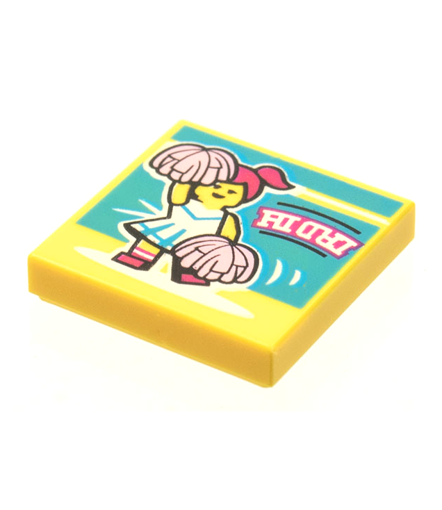  - Tegel 2 x 2 met BeatBit albumhoes – cheerleader­patroon - Yellow | N
