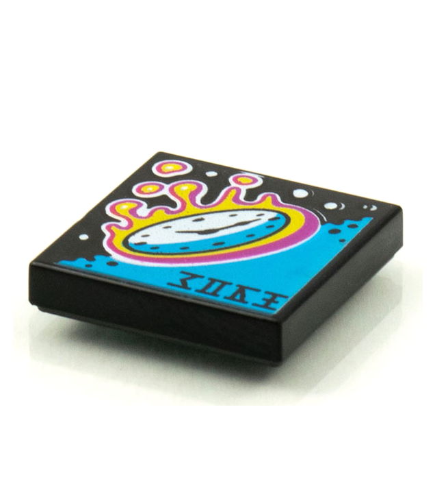 - Tegel 2 x 2 met BeatBit albumhoes – klok die atmosfeer binnenkomt­patroon - Black | N