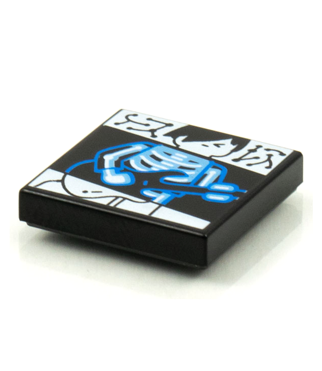  - Tegel 2 x 2 met BeatBit albumhoes – gitarist röntgen­patroon - Black | N