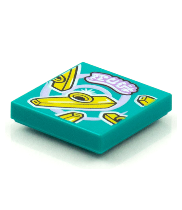  - Tegel 2 x 2 met BeatBit albumhoes – kazoo­patroon - Dark Turquoise | N