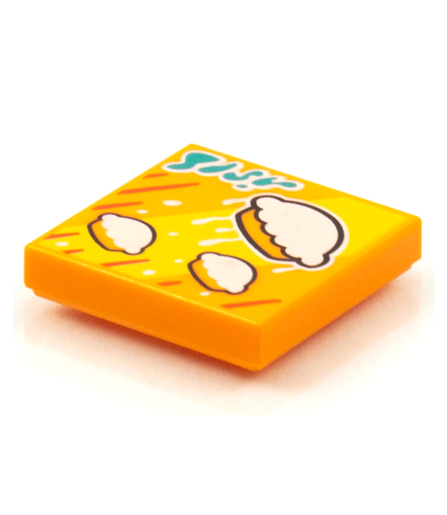  - Tegel 2 x 2 met BeatBit albumhoes – vliegende taarten­patroon - Orange | N