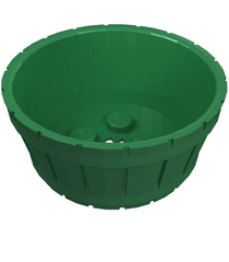 LEGO - Vat, halve grote ton met as-gat - Green | N - Thumbnail