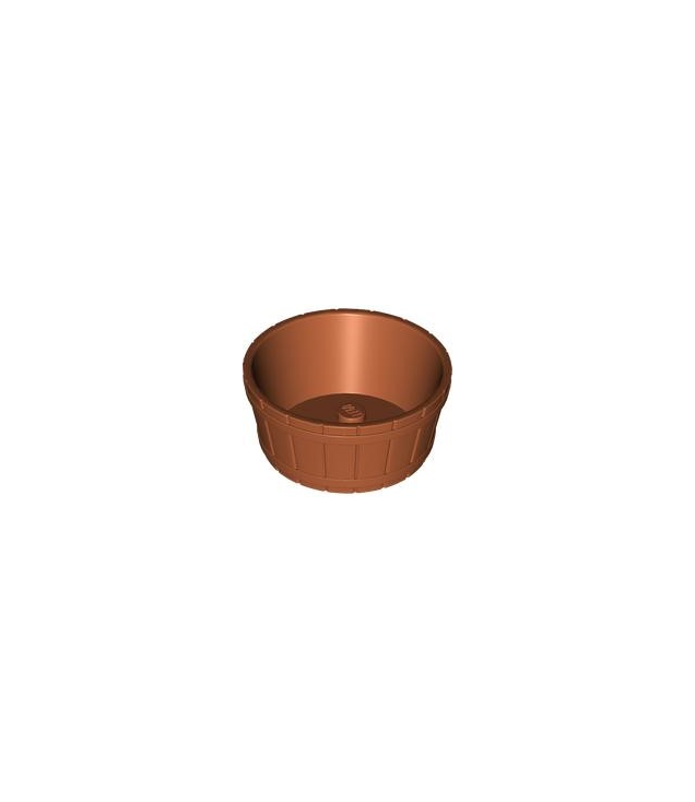 LEGO - Vat, halve grote ton met as-gat - Dark Orange | N