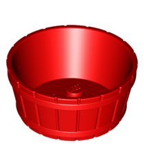 LEGO - Vat, halve grote ton met as-gat - Red | N - Thumbnail