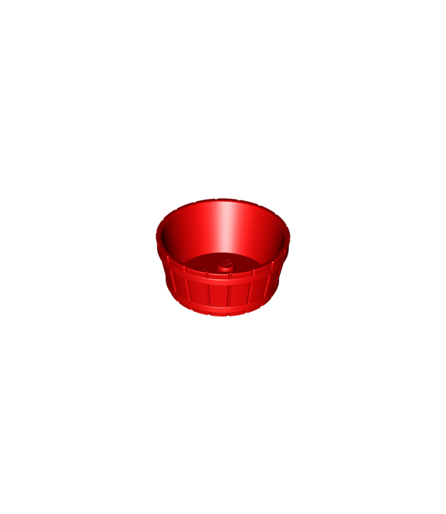 LEGO - Vat, halve grote ton met as-gat - Red | N