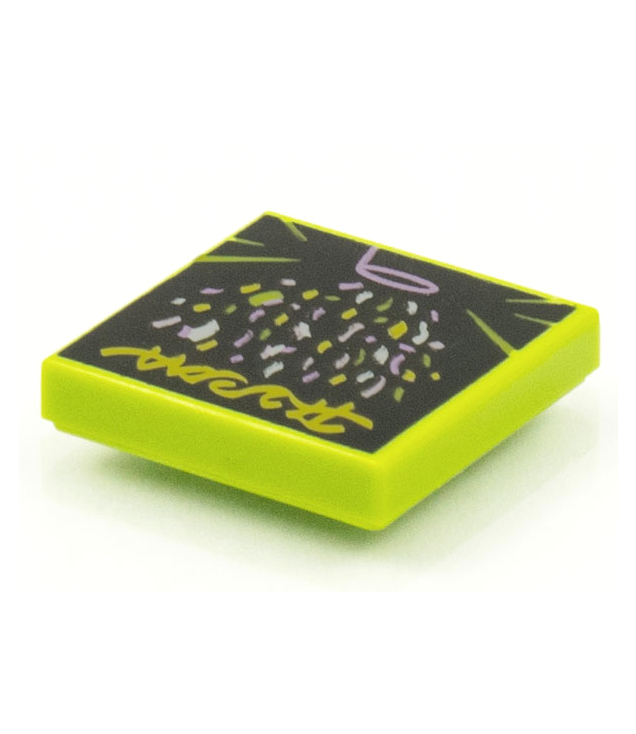  - Tegel 2 x 2 met BeatBit albumhoes – kegel van pastel­confetti­patroon - Lime | N