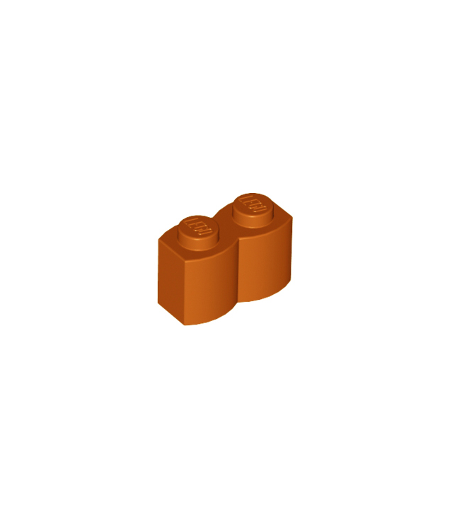 LEGO - Steen, gemodificeerd 1 x 2 met boomstamprofiel - Dark Orange | N