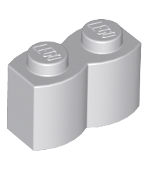 LEGO - Steen, gemodificeerd 1 x 2 met boomstamprofiel - Light Bluish Gray | N - Thumbnail