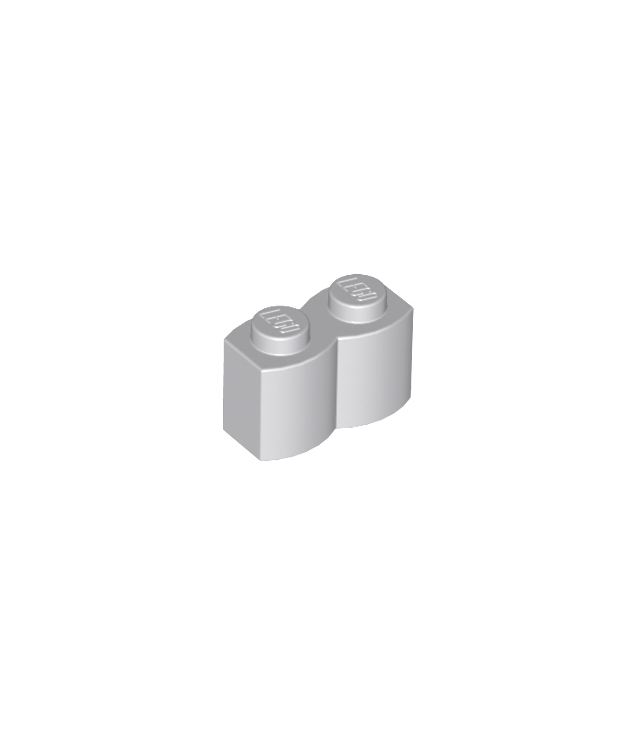 LEGO - Steen, gemodificeerd 1 x 2 met boomstamprofiel - Light Bluish Gray | N