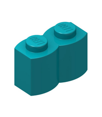 LEGO - Steen, gemodificeerd 1 x 2 met boomstamprofiel - Dark Turquoise | N - Thumbnail