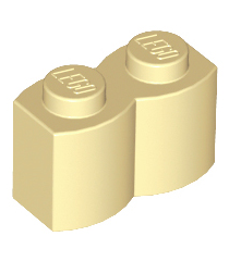 LEGO - Steen, gemodificeerd 1 x 2 met boomstamprofiel - Tan | N - Thumbnail