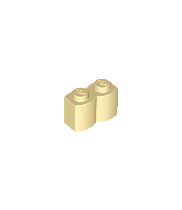 LEGO - Steen, gemodificeerd 1 x 2 met boomstamprofiel - Tan | N