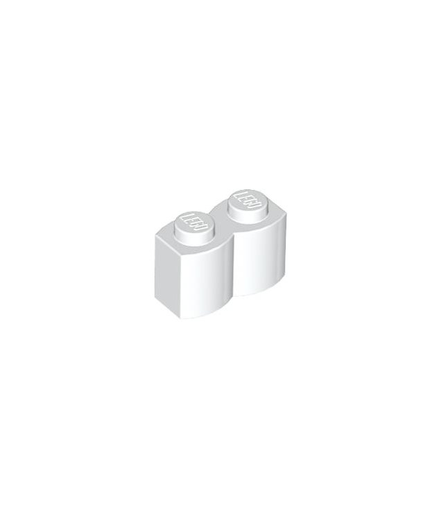 LEGO - Steen, gemodificeerd 1 x 2 met boomstamprofiel - White | N