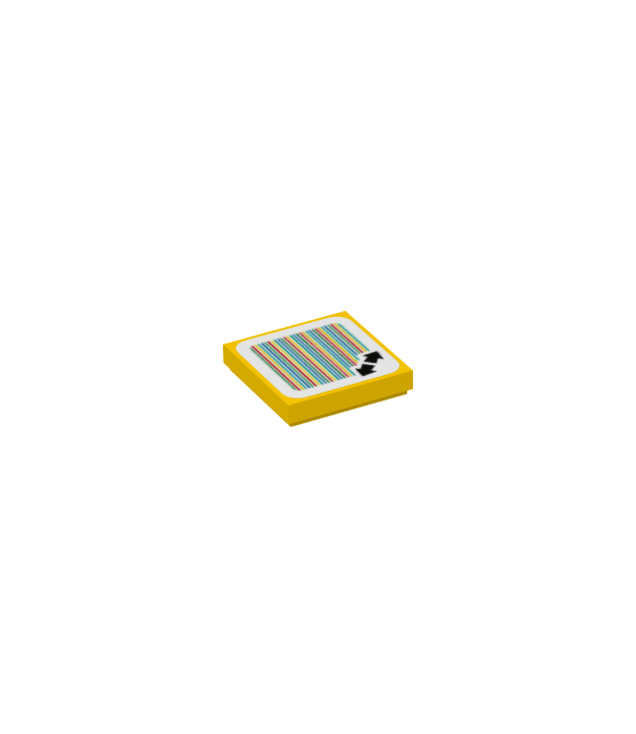  - Tegel 2 x 2 met Super Mario scan­code dubbele pijlen­patroon (sticker) – set 71383 - Yellow | N