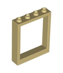 LEGO - Deurframe 1 x 4 x 4 lift - Tan | N - Thumbnail