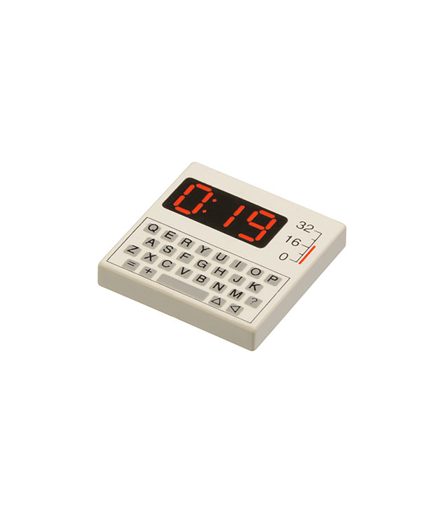  - Tegel 2 x 2 met toetsenbord en rode '0:19'­patroon - White | N