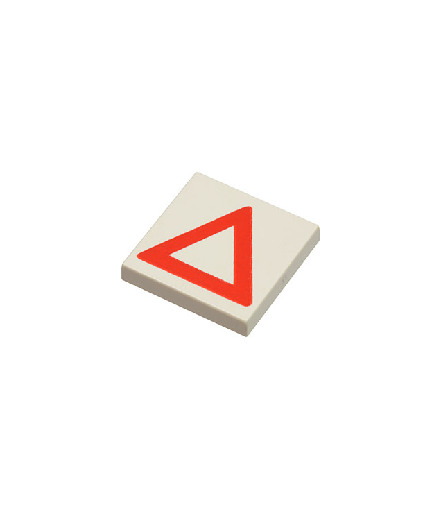  - Tegel 2 x 2 met rode waarschuwings­driehoek­patroon - White | N