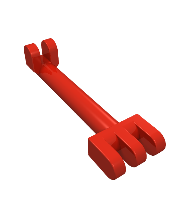  - Scharnierstaaf 2,5L met 2 en 3 vingers aan uiteinden (pantograaf­schoenhouder) - Red | N