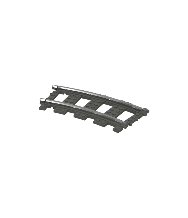  - Treinrails 9V boog - Dark Gray | N