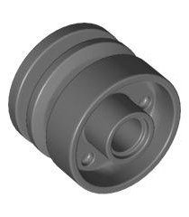LEGO - Wiel 18mm doorsnee x 14mm met pen-gat, nepbouten en ondiepe spaken - Dark Bluish Gray | N - Thumbnail