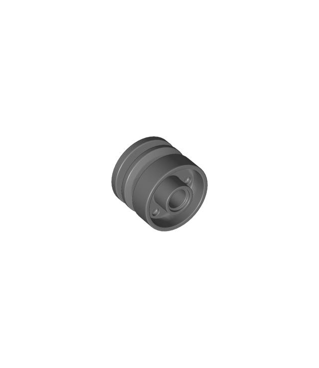 LEGO - Wiel 18mm doorsnee x 14mm met pen-gat, nepbouten en ondiepe spaken - Dark Bluish Gray | N