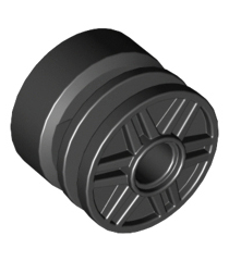 LEGO - Wiel 18mm doorsnee x 14mm met pen-gat, nepbouten en ondiepe spaken - Black | N - Thumbnail
