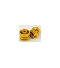 LEGO - Wiel 18mm doorsnee x 14mm met pen-gat, nepbouten en ondiepe spaken - Pearl Gold | N - Thumbnail
